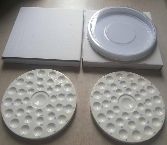 Round Dental Ceramic Mixing Plate (Mixing Slab  )( having bottom& cover )