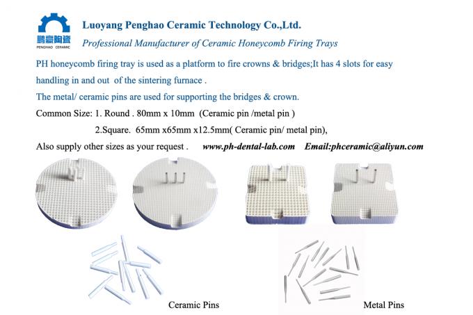 PH Square Shape Dental Ceramic Honeycomb Firing Tray  (  ceramic pins)