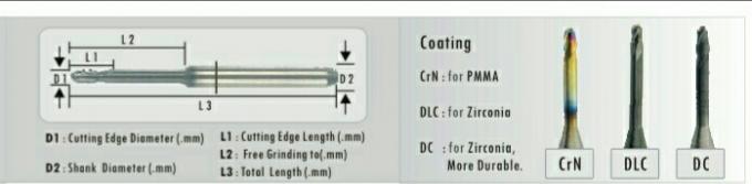 Dental CAD / CAM Milling Burs ( For Imer-Icore 750  CAD/CAM milling machine)