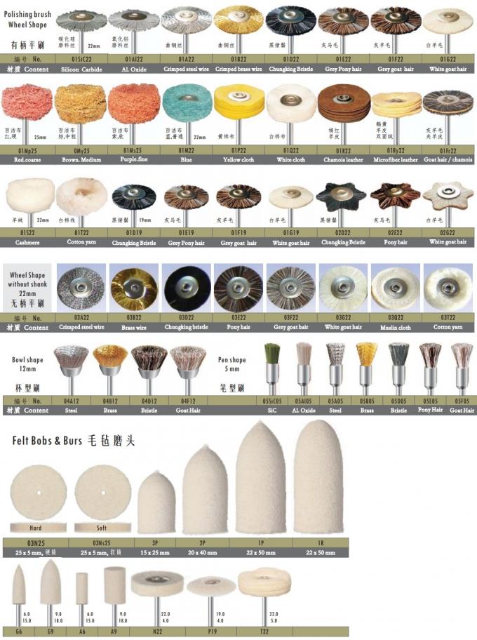 Polishing Brushes ,Felt Bobs & Burs series used in dental lab