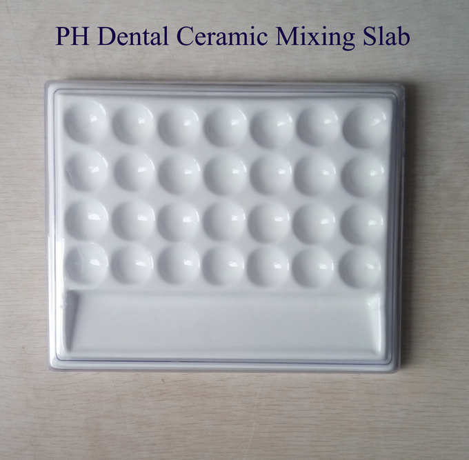 Dental porcelain  Mixing Slab (  Plate),28 Slots , having plastic Cover