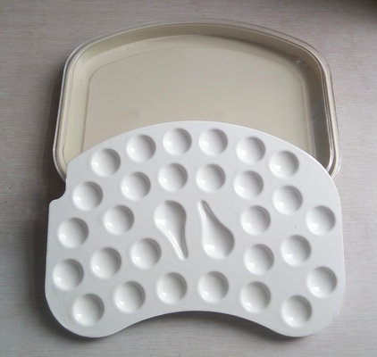 China Dental Ceramic  Mixing Slab (  Plate),28 Slots , having plastic Cover&amp; Bottom supplier