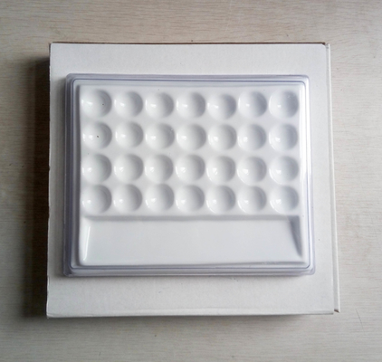 Dental porcelain  Mixing Slab (  Plate),28 Slots , having plastic Cover