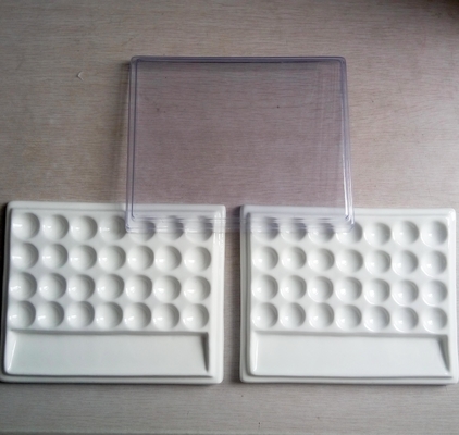 Dental porcelain  Mixing Slab (  Plate),28 Slots , having plastic Cover