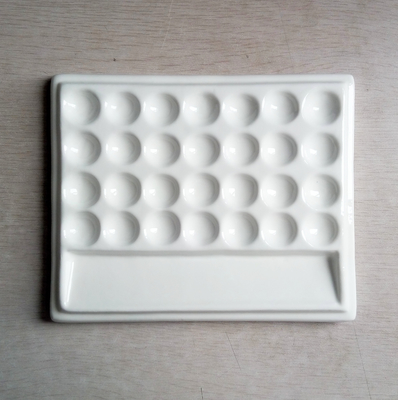 Dental porcelain  Mixing Slab (  Plate),28 Slots , having plastic Cover