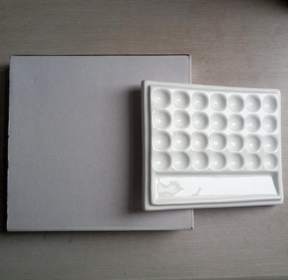 Dental porcelain  Mixing Slab (  Plate),28 Slots , having plastic Cover