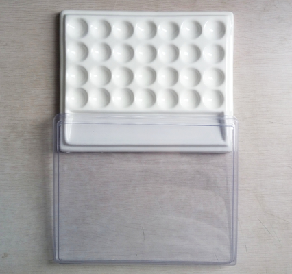 Dental porcelain  Mixing Slab (  Plate),28 Slots , having plastic Cover