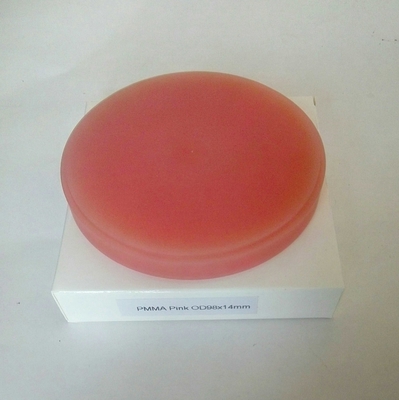 High Quality Pink Color  98mm Dental PMMA Block for CAD/CAM System