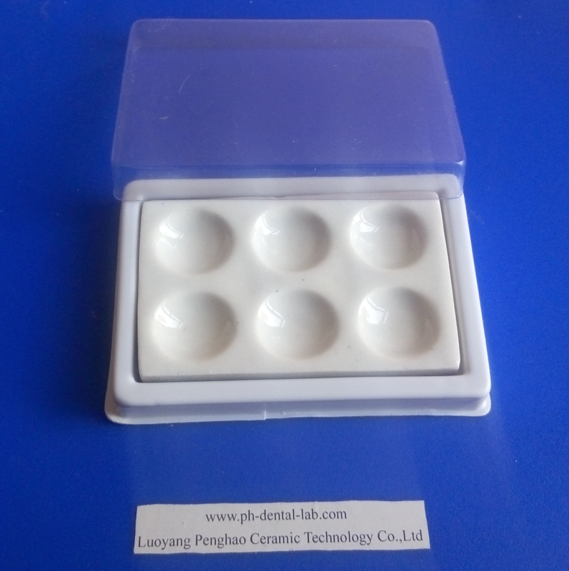 Dental Procelain  Mixing Slab (  Plate), 6 Slots , having plastic Cover & bottom