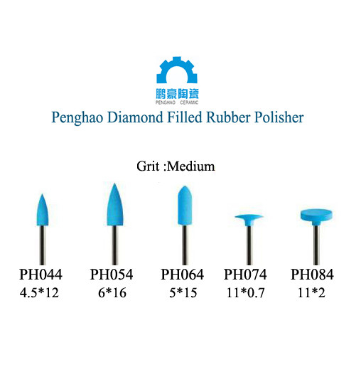 Dental Diamond Filled Rubber Poliser (mono colors, )(medium grit )