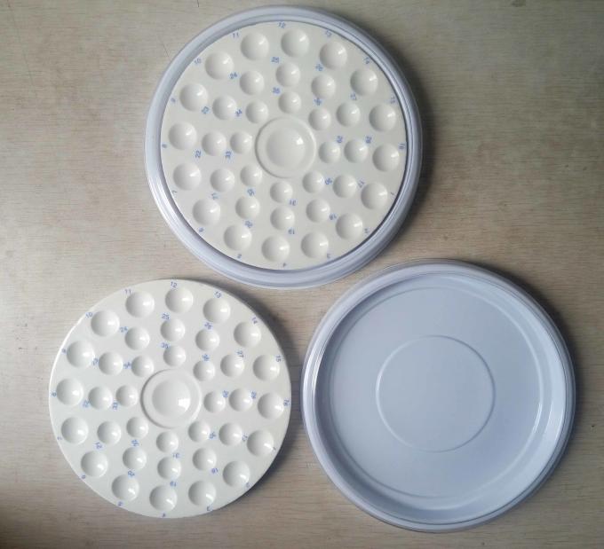 Round Dental Ceramic Mixing Plate (Mixing Slab )( having bottom& cover )